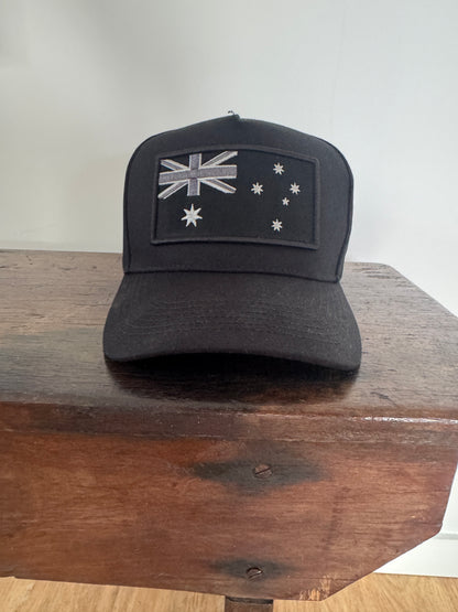 Two Flogs Black Austraian Flag Hat