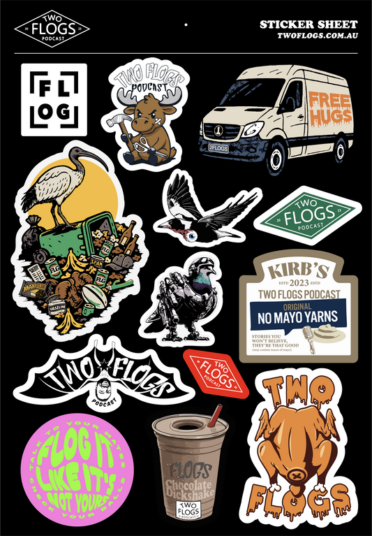 Two Flogs Sticker Sheet